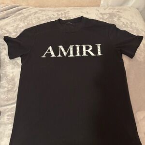 AMIRI Black Tee with White Logo